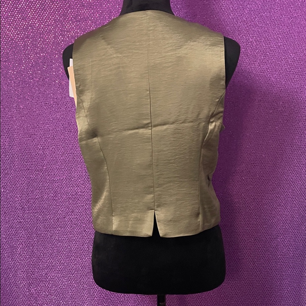 Scotch & Soda Martini Olive Satin Vest – Women’s Size M, Tailored Chic Style - Picture 2 of 11